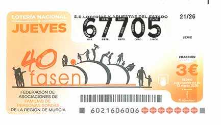 Décimo 67705 del sorteo 21-12/03/2026 Jueves