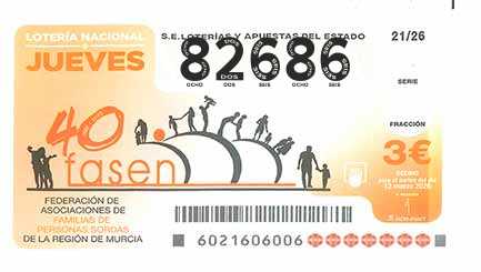 Décimo 82686 del sorteo 21-12/03/2026 Jueves