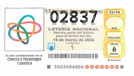 Décimo 02837 del sorteo 22-14/03/2026 Sábado