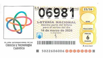 Décimo 06981 del sorteo 22-14/03/2026 Sábado