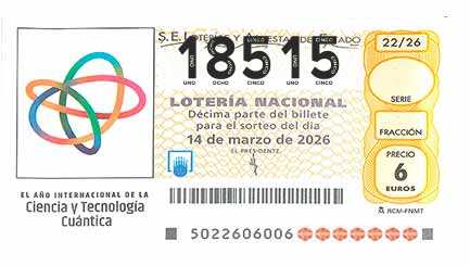 Décimo 18515 del sorteo 22-14/03/2026 Sábado