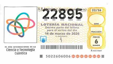 Décimo 22895 del sorteo 22-14/03/2026 Sábado
