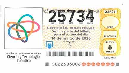 Décimo 25734 del sorteo 22-14/03/2026 Sábado