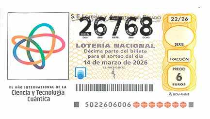 Décimo 26768 del sorteo 22-14/03/2026 Sábado