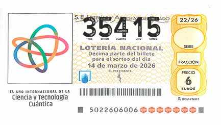 Décimo 35415 del sorteo 22-14/03/2026 Sábado