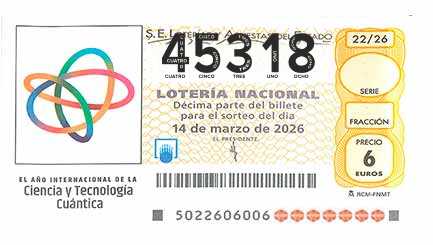 Décimo 45318 del sorteo 22-14/03/2026 Sábado