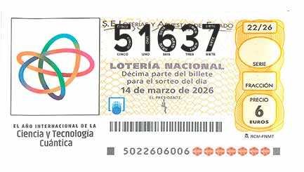 Décimo 51637 del sorteo 22-14/03/2026 Sábado
