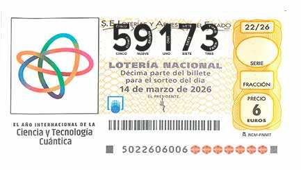 Décimo 59173 del sorteo 22-14/03/2026 Sábado