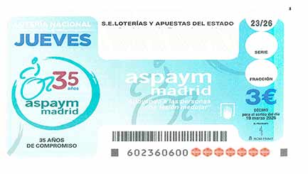 Décimo 86366 del sorteo 23-19/03/2026 Jueves