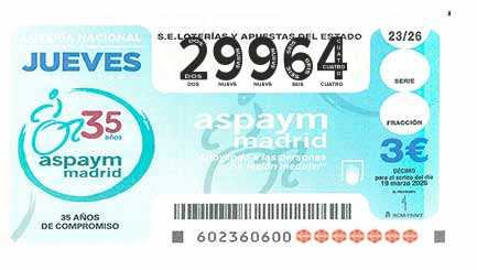 Décimo 29964 del sorteo 23-19/03/2026 Jueves