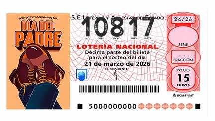 Décimo 10817 del sorteo 24-21/03/2026 Sábado