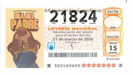 Décimo 21824 del sorteo 24-21/03/2026 Sábado