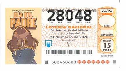 Décimo 28048 del sorteo 24-21/03/2026 Sábado