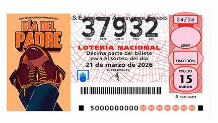 Décimo 37932 del sorteo 24-21/03/2026 Sábado