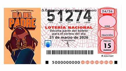 Décimo 51274 del sorteo 24-21/03/2026 Sábado