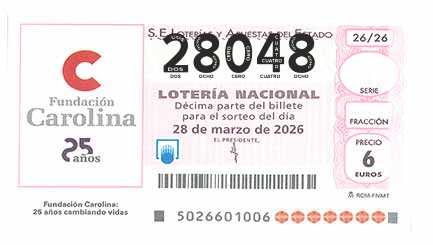 Décimo 28048 del sorteo 26-28/03/2026 Sábado