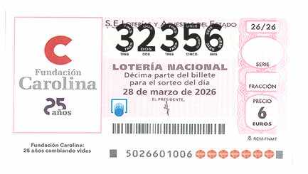Décimo 32356 del sorteo 26-28/03/2026 Sábado
