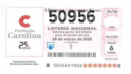 Décimo 50956 del sorteo 26-28/03/2026 Sábado