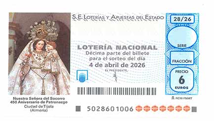 Décimo 72166 del sorteo 28-04/04/2026 Sábado