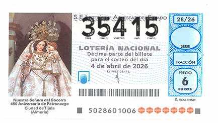 Décimo 35415 del sorteo 28-04/04/2026 Sábado