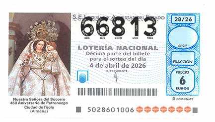 Décimo 66813 del sorteo 28-04/04/2026 Sábado