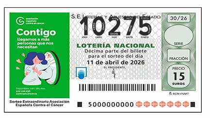 Décimo 10275 del sorteo 30-11/04/2026 Sábado