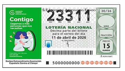 Décimo 23311 del sorteo 30-11/04/2026 Sábado