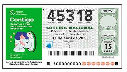 Décimo 45318 del sorteo 30-11/04/2026 Sábado