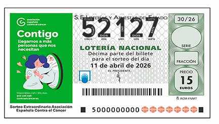 Décimo 52127 del sorteo 30-11/04/2026 Sábado