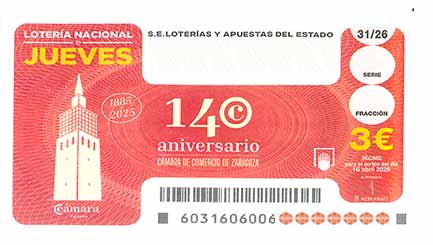 Décimo 98074 del sorteo 31-16/04/2026 Jueves