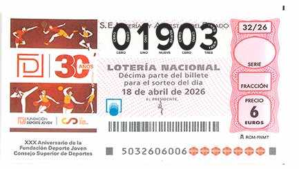 Décimo 01903 del sorteo 32-18/04/2026 Sábado