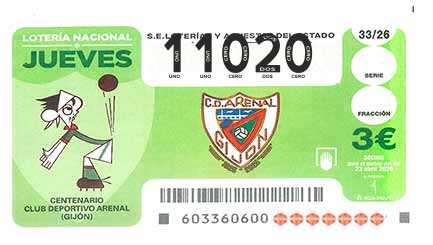 Décimo 11020 del sorteo 33-23/04/2026 Jueves