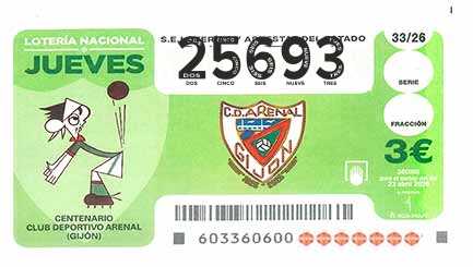 Décimo 25693 del sorteo 33-23/04/2026 Jueves