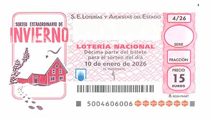 Décimo 39500 del sorteo 4-10/01/2026 Sábado