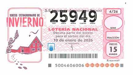 Décimo 25949 del sorteo 4-10/01/2026 Sábado