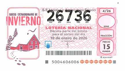 Décimo 26736 del sorteo 4-10/01/2026 Sábado