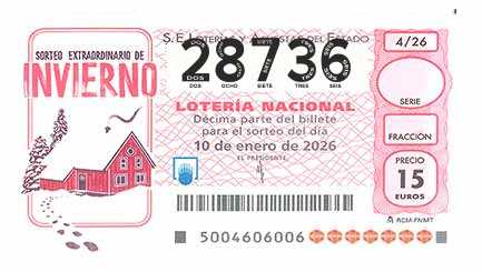 Décimo 28736 del sorteo 4-10/01/2026 Sábado