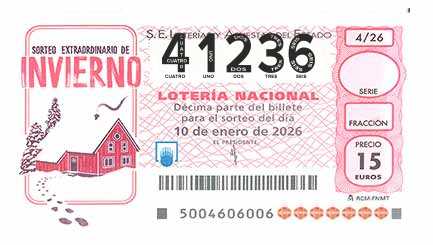 Décimo 41236 del sorteo 4-10/01/2026 Sábado