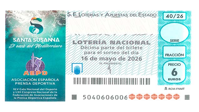 Décimo 98484 del sorteo 40-16/05/2026 Sábado