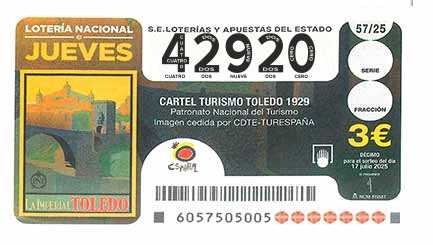 Décimo 42920 del sorteo 57-17/07/2025 Jueves