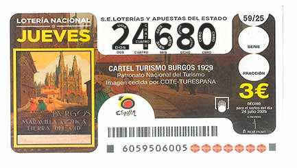 Décimo 24680 del sorteo 59-24/07/2025 Jueves