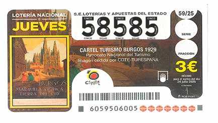 Décimo 58585 del sorteo 59-24/07/2025 Jueves