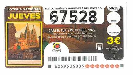 Décimo 67528 del sorteo 59-24/07/2025 Jueves