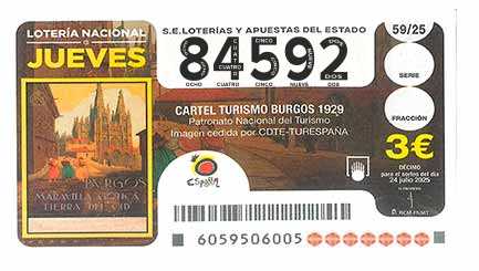 Décimo 84592 del sorteo 59-24/07/2025 Jueves