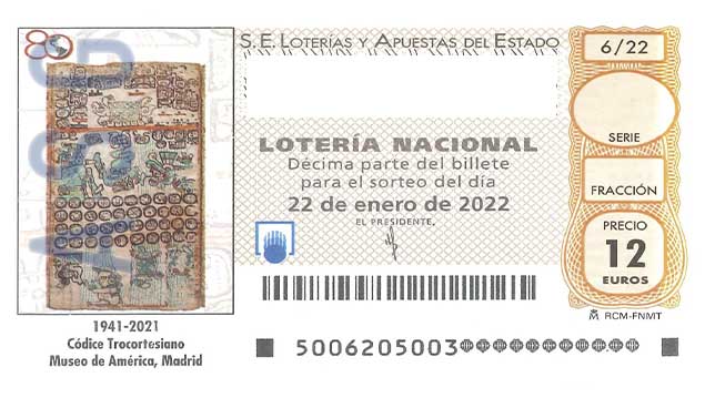 Décimo 20773 del sorteo 6-22/01/2022 Sábado
