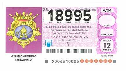 Décimo 18995 del sorteo 6-17/01/2026 Sábado