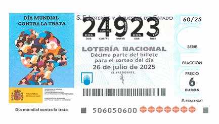 Décimo 24923 del sorteo 60-26/07/2025 Sábado