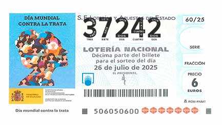 Décimo 37242 del sorteo 60-26/07/2025 Sábado