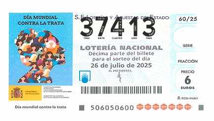Décimo 37413 del sorteo 60-26/07/2025 Sábado