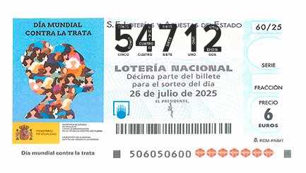 Décimo 54712 del sorteo 60-26/07/2025 Sábado